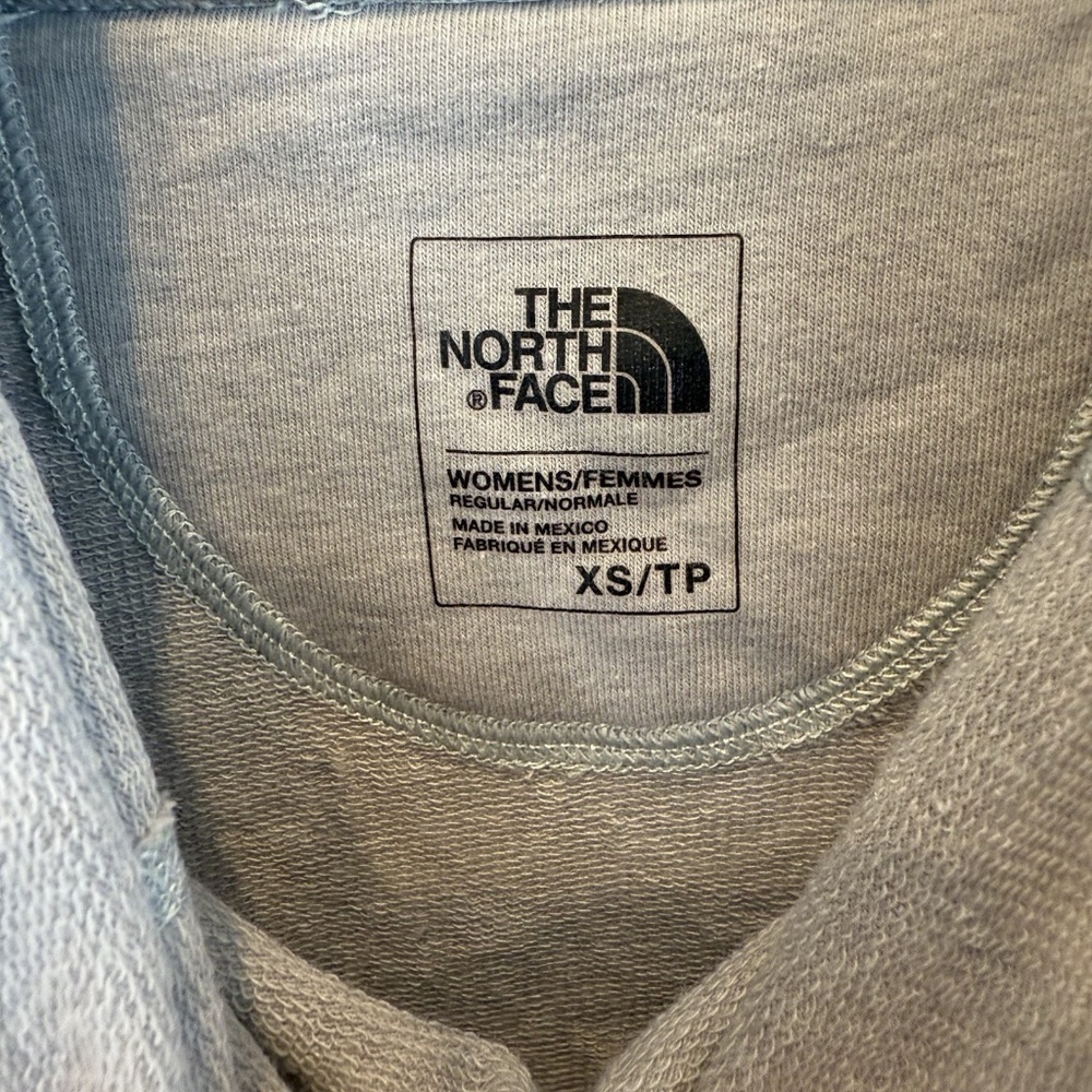 The North Face Terry Hoodie Womens XS Gray Pullover Kangaroo Pocket Logo - Picture 5 of 9